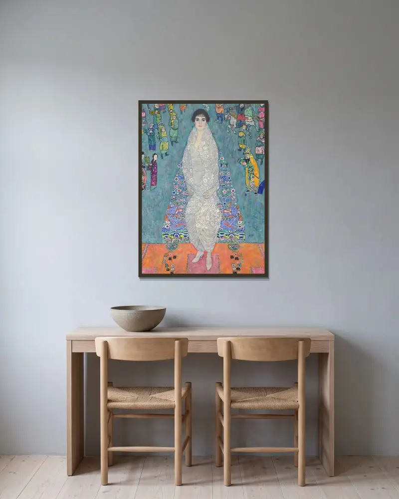 Porträtt av Elisabeth Lederer av Gustav Klimt inramad på en vägg