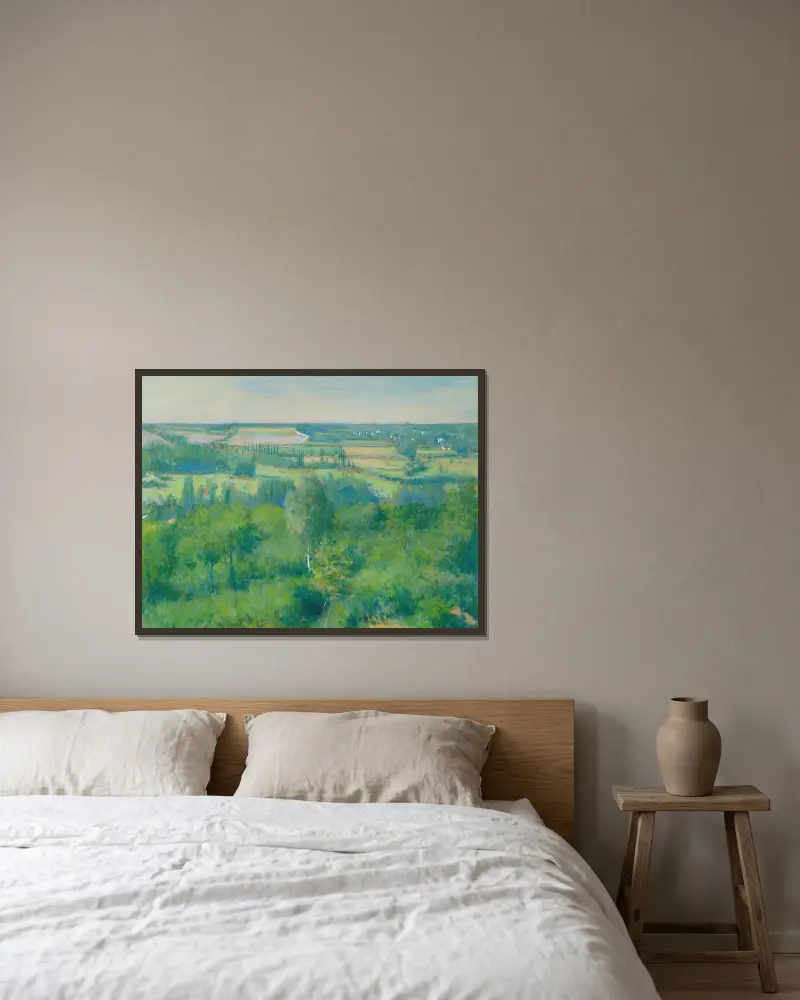 Das Yerres-Tal von Gustave Caillebotte gerahmt an einer Wand