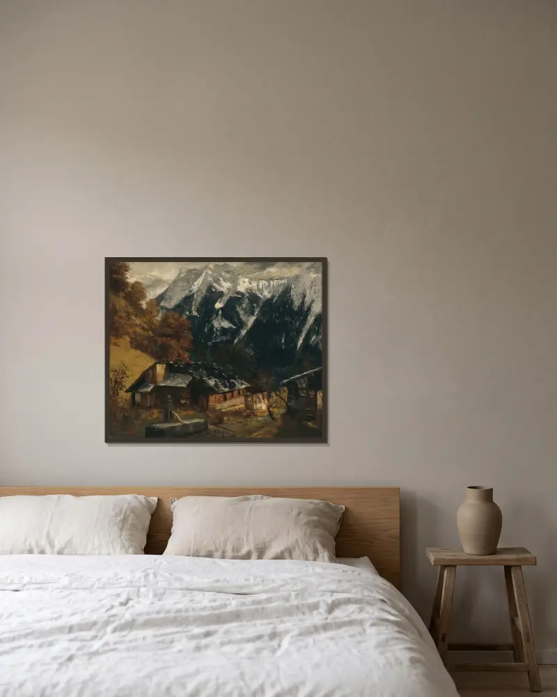 An Alpine Scene av Gustave Courbet inramad på en vägg