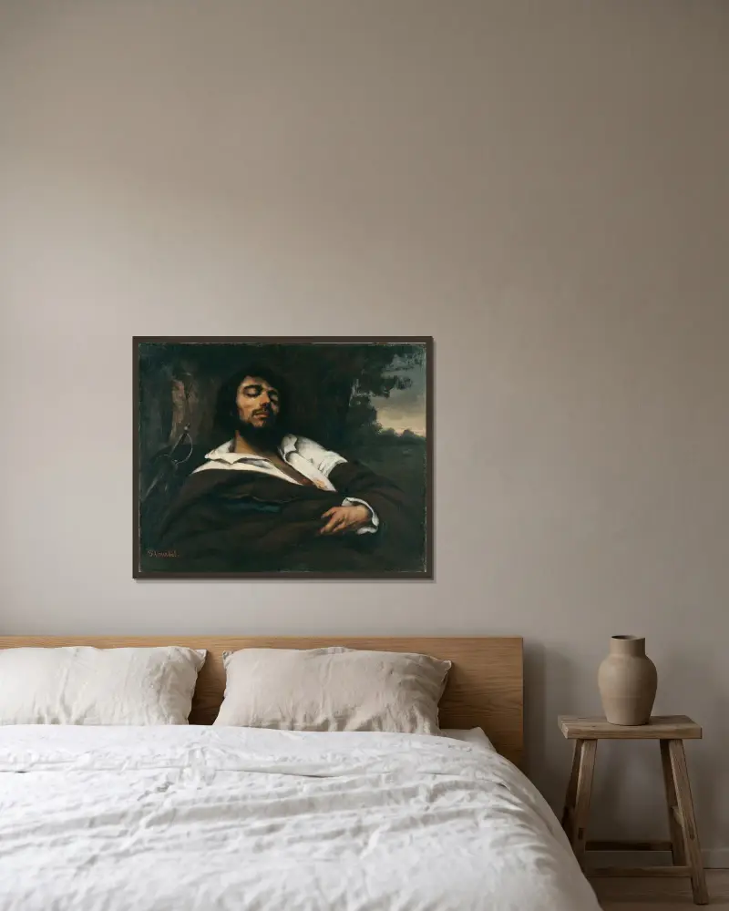 Zraněný, Gustave Courbet v rámu na stěně