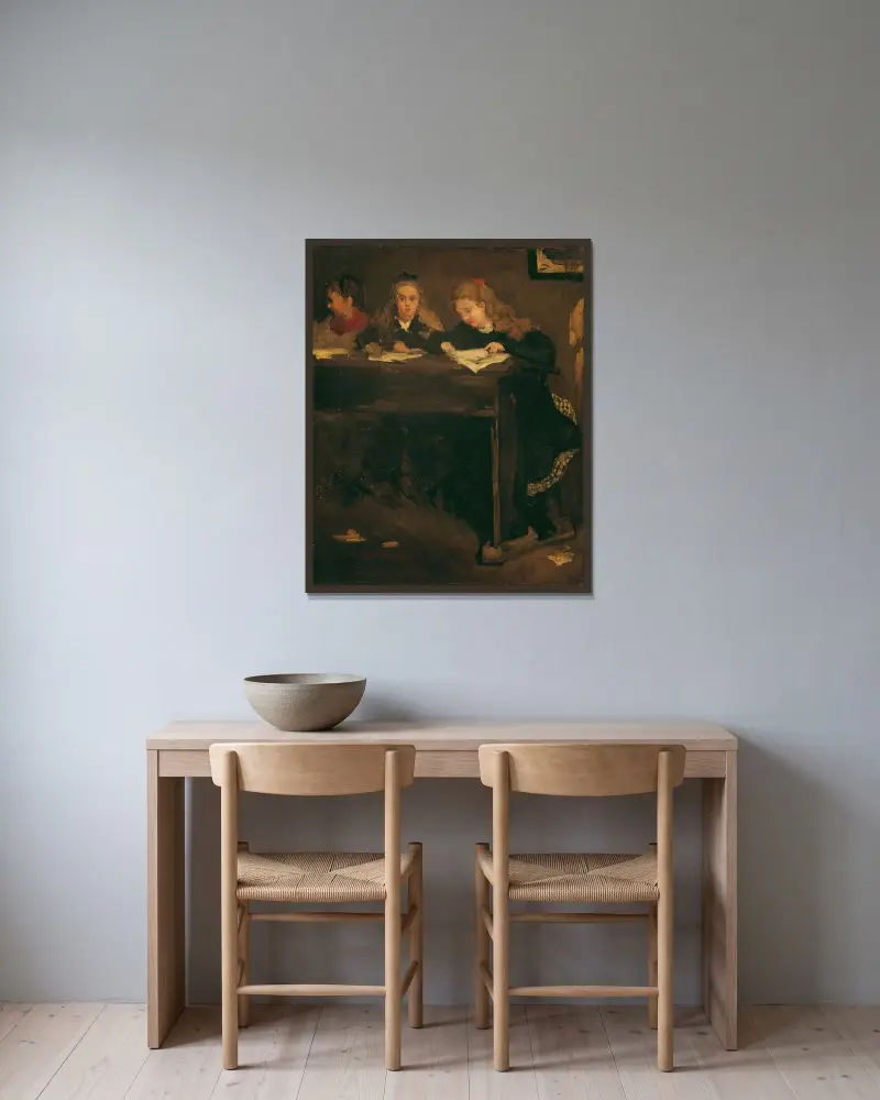 Trzy uczennice, Gustave Courbet w ramie na ścianie