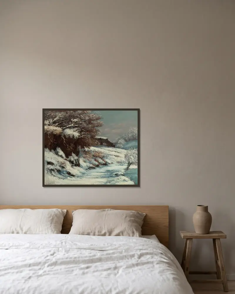 Efekt śniegu, Gustave Courbet w ramie na ścianie
