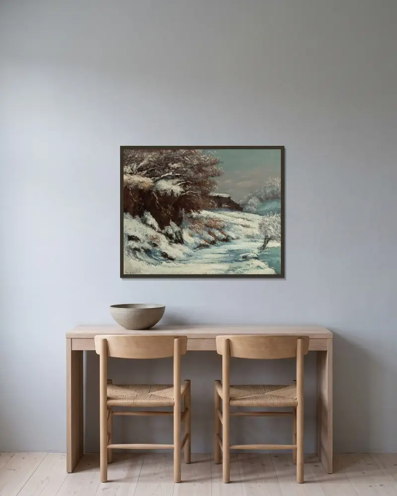 Efekt śniegu, Gustave Courbet w ramie na ścianie