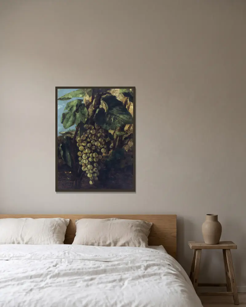 Grappe De Raisins av Gustave Courbet inramad på en vägg