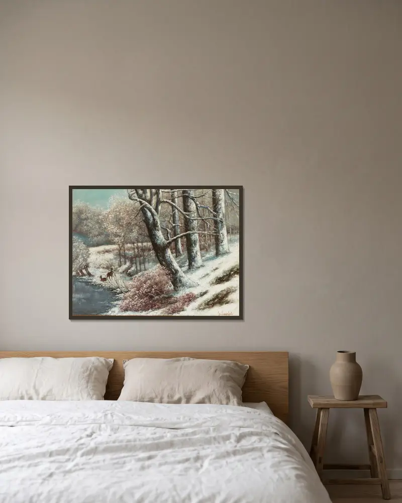 La forêt en hive av Gustave Courbet inramad på en vägg
