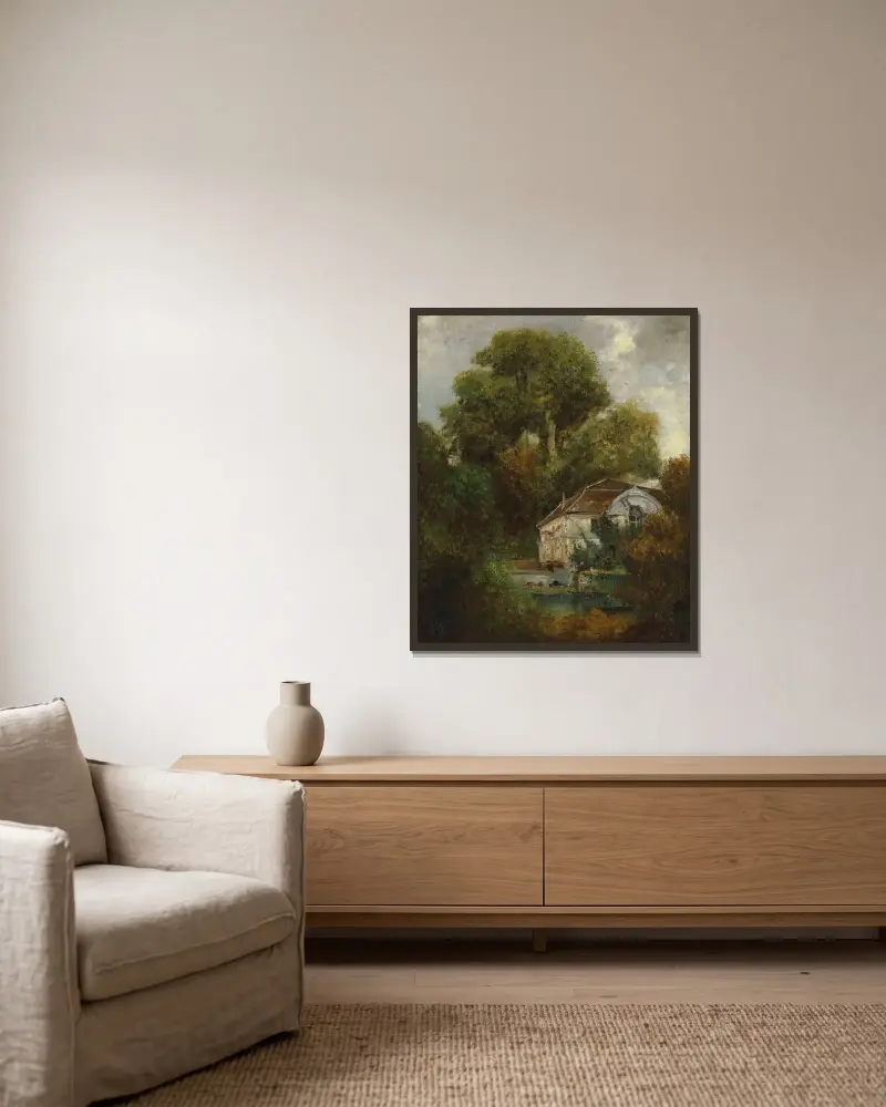 Das Schloss Beaulieu bei Lausanne von Gustave Courbet gerahmt an einer Wand