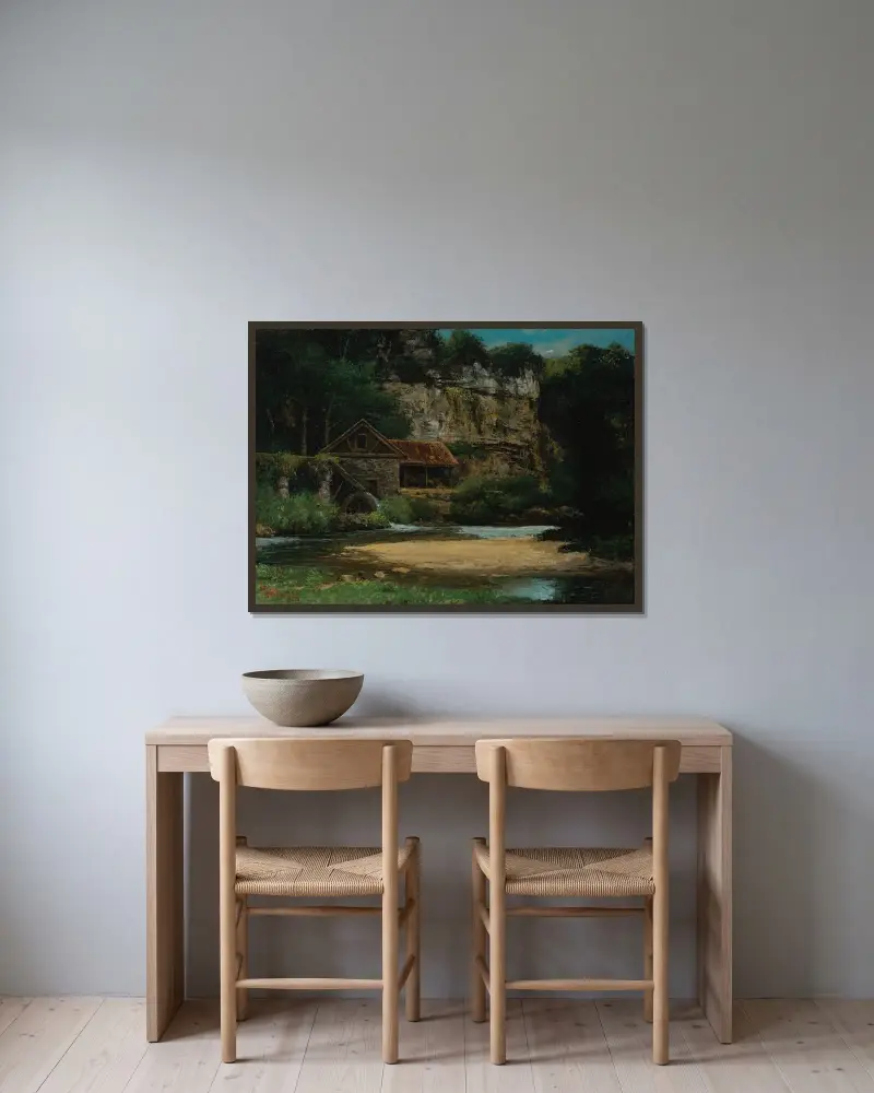 Młyn, Gustave Courbet w ramie na ścianie