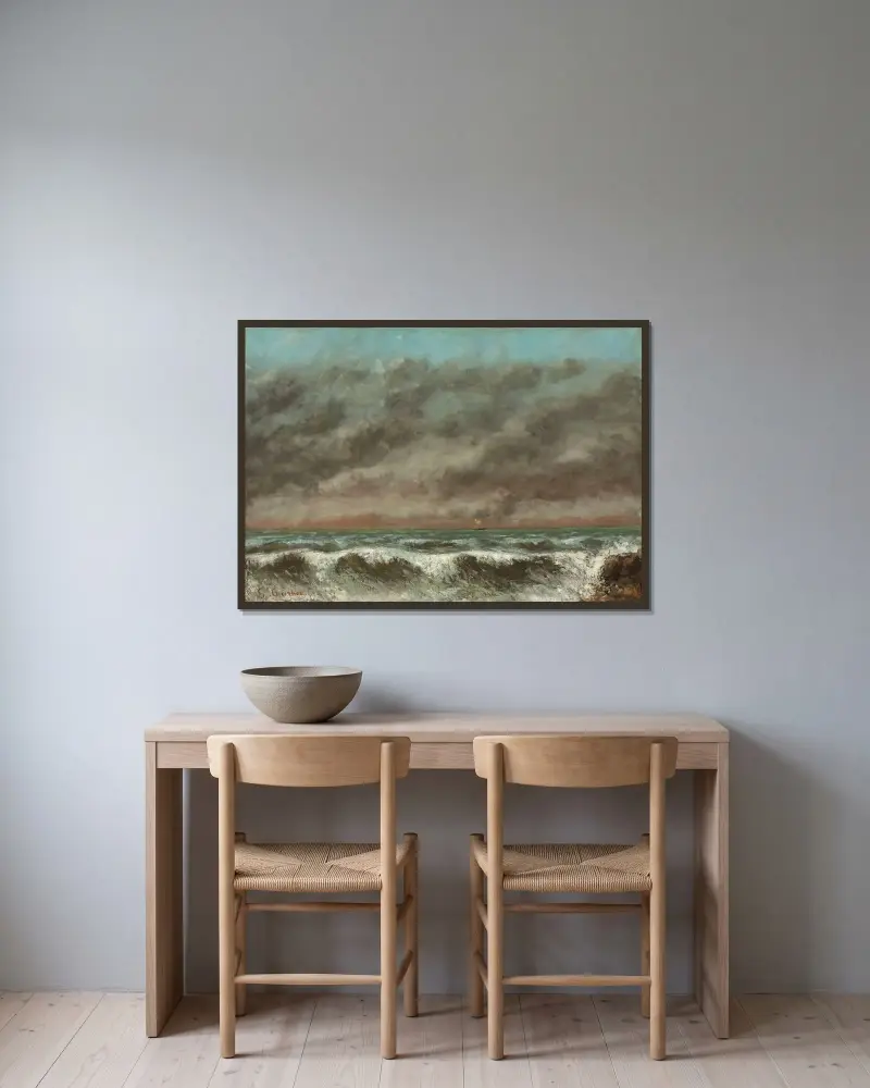 Marine av Gustave Courbet inramad på en vägg