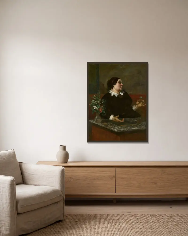 Mère Grégoire von Gustave Courbet gerahmt an einer Wand