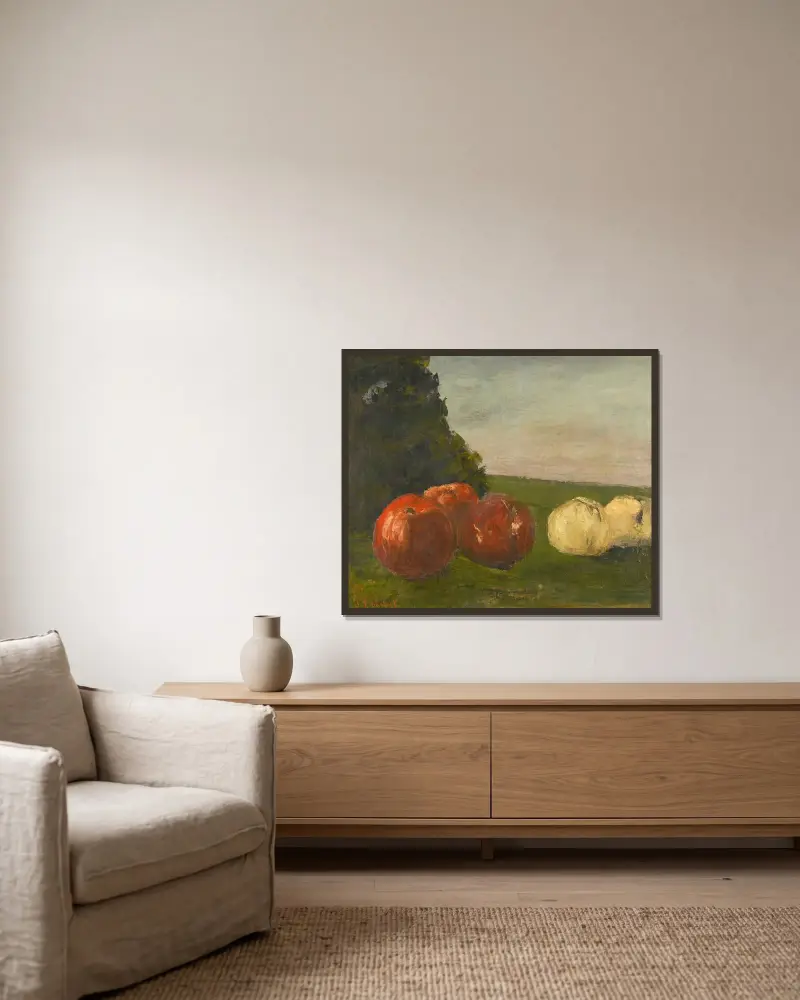 Zátiší, Gustave Courbet v rámu na stěně