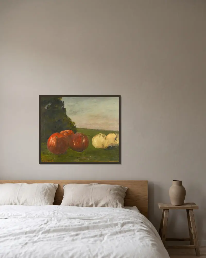Zátiší, Gustave Courbet v rámu na stěně
