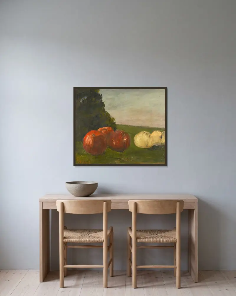 Zátiší, Gustave Courbet v rámu na stěně