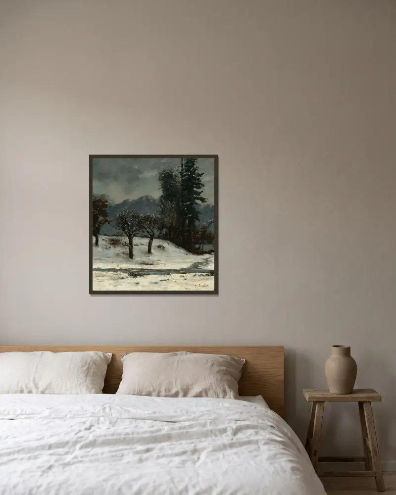 Neige av Gustave Courbet inramad på en vägg