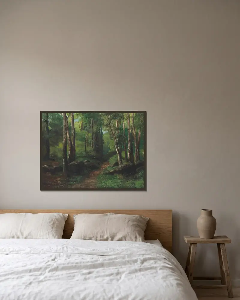 Lesní cesta, Gustave Courbet v rámu na stěně