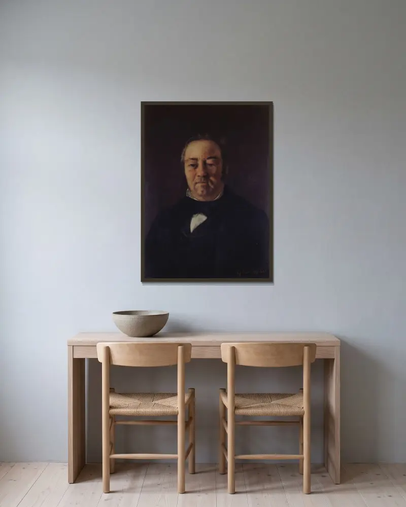 Portret pana Corbinaud, Gustave Courbet w ramie na ścianie