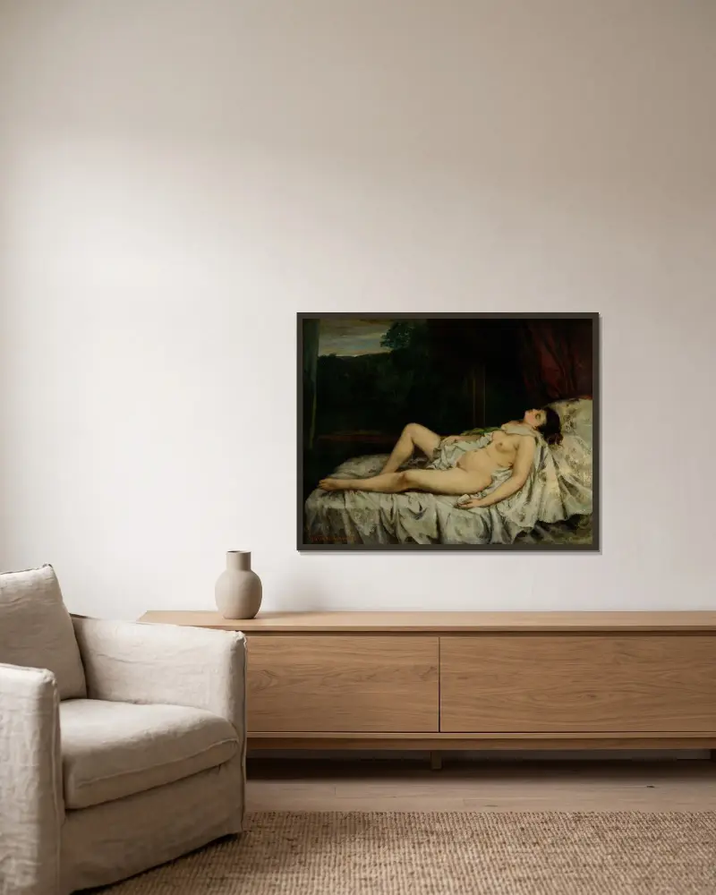 Śpiąca naga, Gustave Courbet w ramie na ścianie