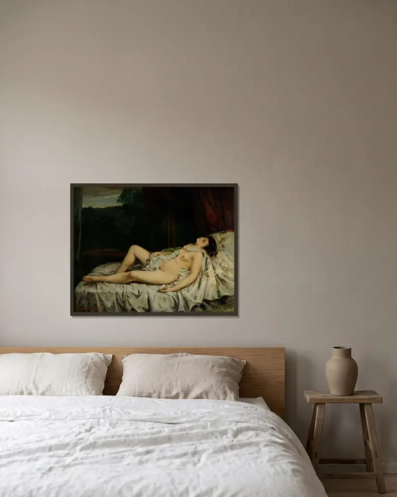 Śpiąca naga, Gustave Courbet w ramie na ścianie