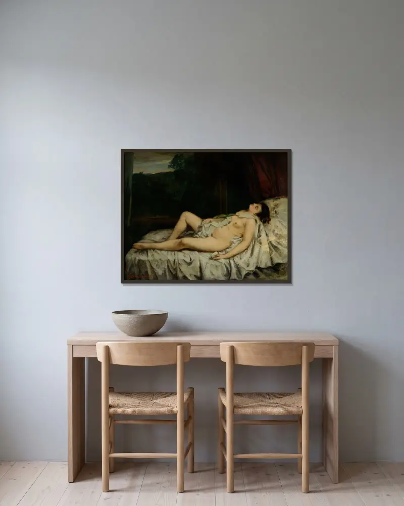 Śpiąca naga, Gustave Courbet w ramie na ścianie