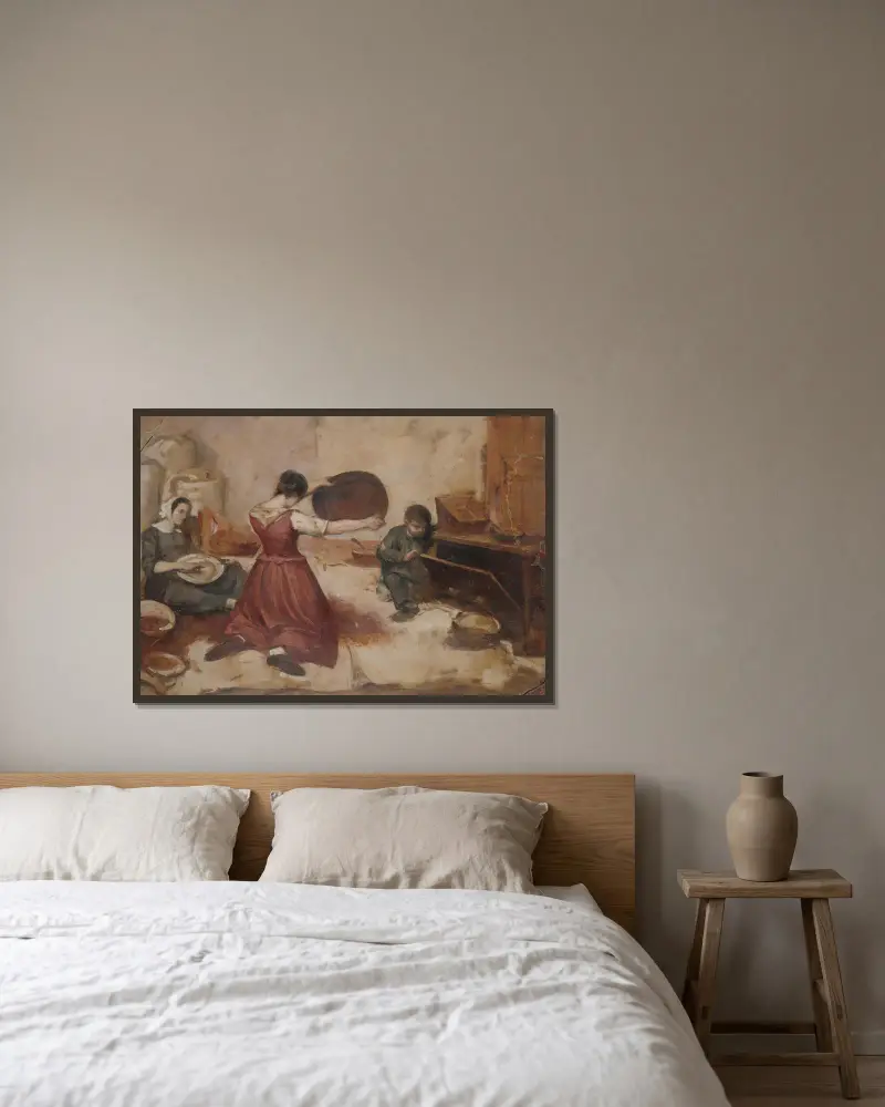 Przesiewaczki pszenicy, Gustave Courbet w ramie na ścianie
