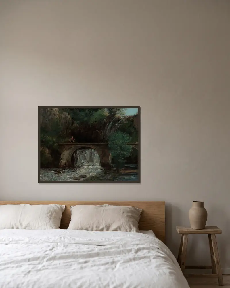 Die große Brücke von Gustave Courbet gerahmt an einer Wand