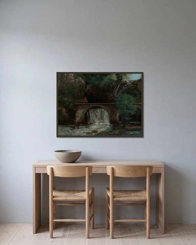 Die große Brücke von Gustave Courbet gerahmt an einer Wand