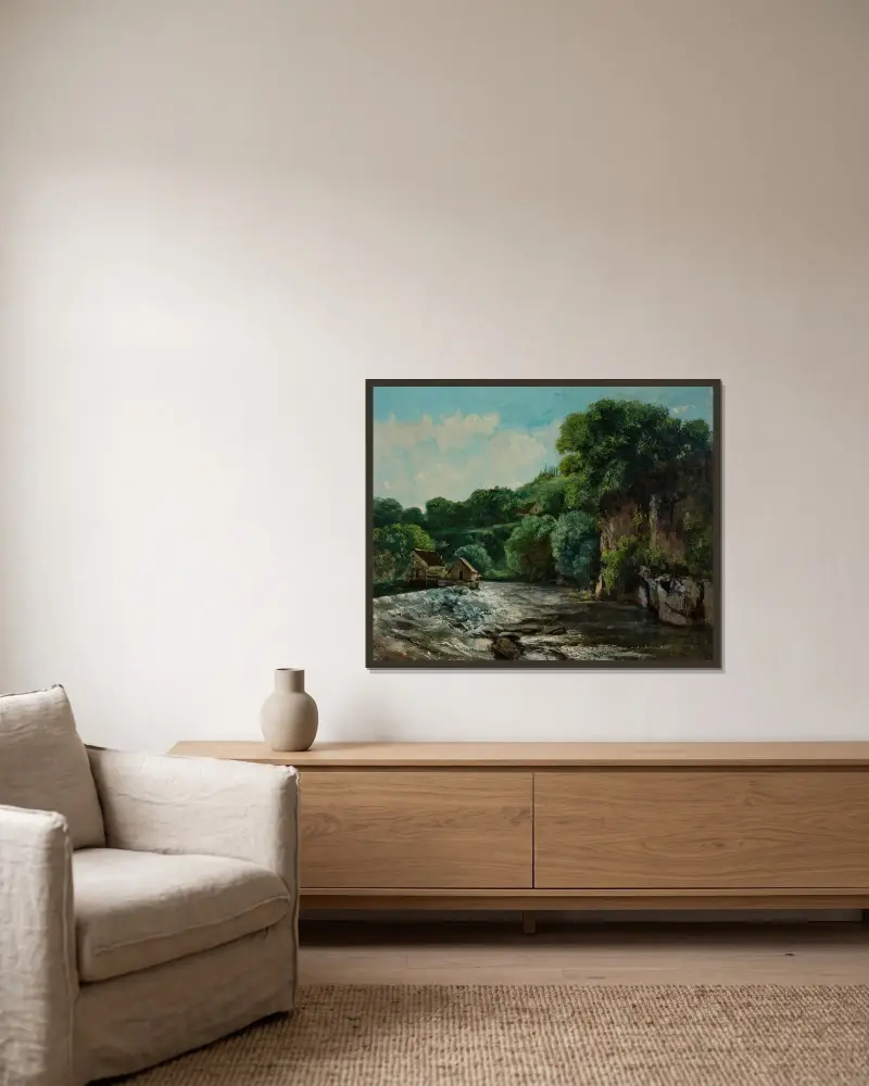 Zapora w pobliżu Ornans, czyli Śluza na Loue, Gustave Courbet w ramie na ścianie