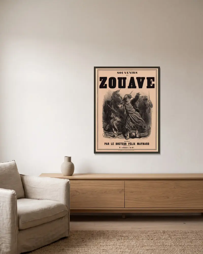 Erinnerungen eines Zuaven von Gustave Doré gerahmt an einer Wand