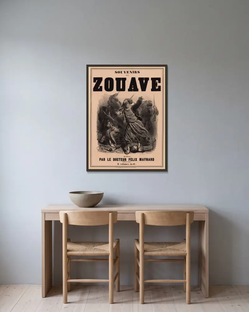 Erinnerungen eines Zuaven von Gustave Doré gerahmt an einer Wand