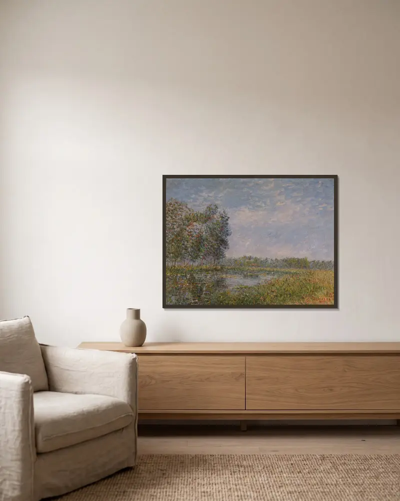 Eures stränder, Normandie av Gustave Loiseau inramad på en vägg
