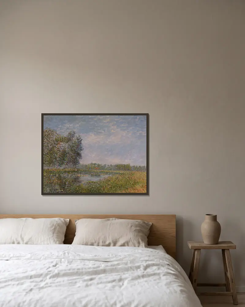Eures stränder, Normandie av Gustave Loiseau inramad på en vägg