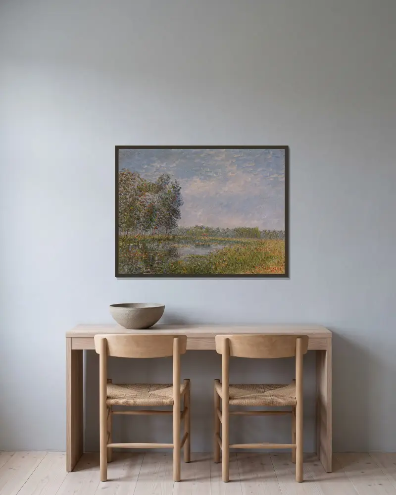 Eures stränder, Normandie av Gustave Loiseau inramad på en vägg