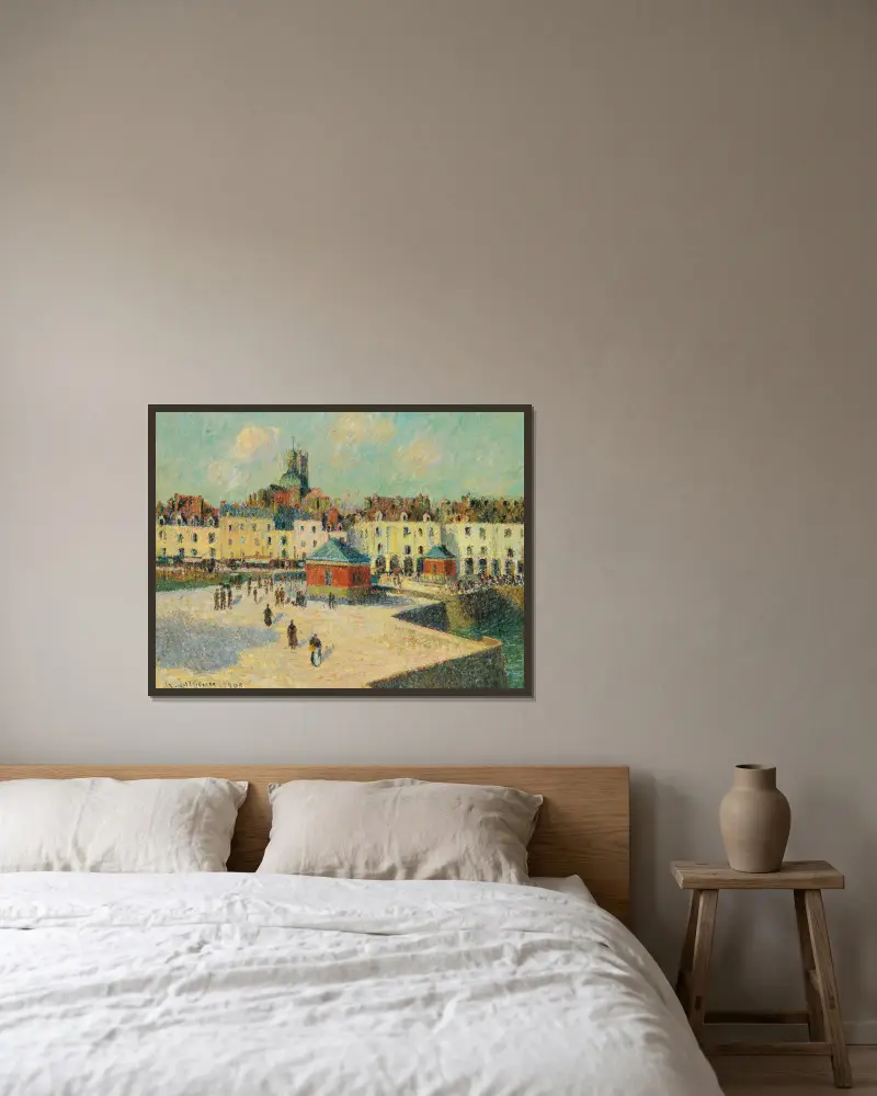 Dieppe, kajen vid Carenage av Gustave Loiseau inramad på en vägg