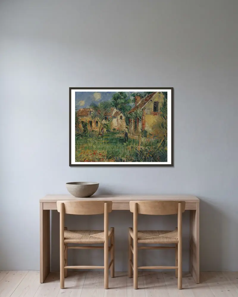 Liten bondgård i närheten av Caen av Gustave Loiseau inramad på en vägg