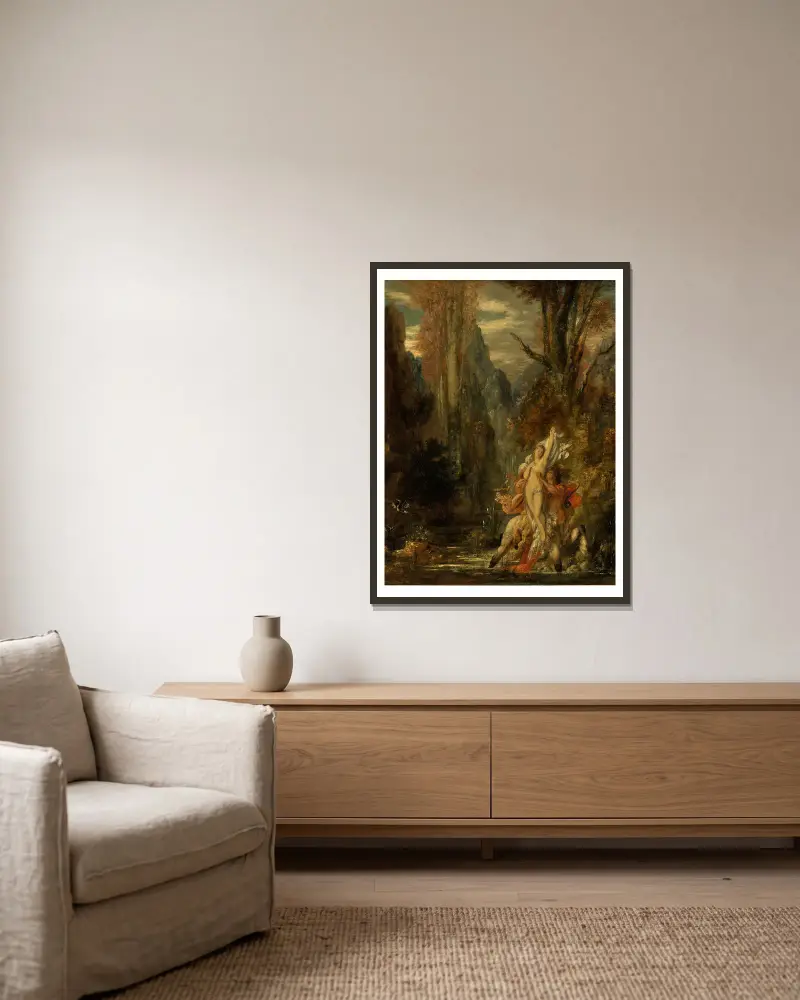 Dejanira (Autumn) av Gustave Moreau inramad på en vägg