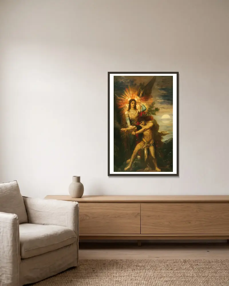 Jakub a anděl, Gustave Moreau v rámu na stěně