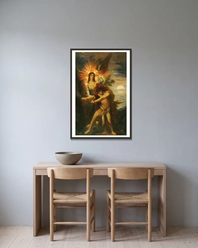 Jakub a anděl, Gustave Moreau v rámu na stěně
