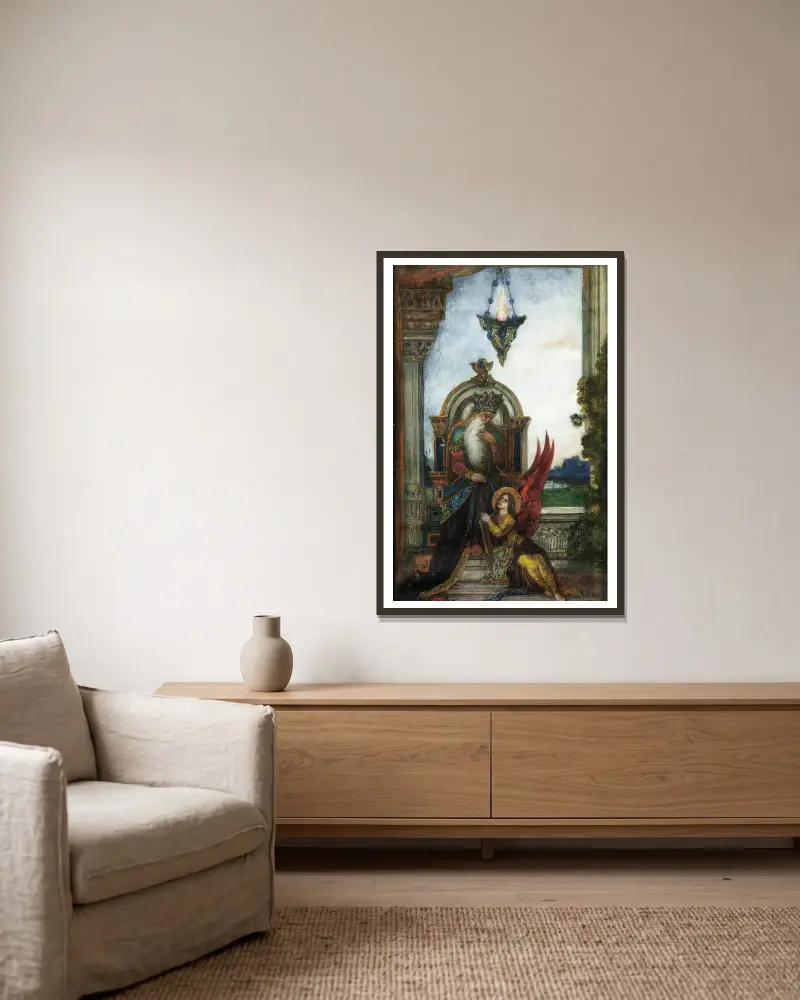 König David von Gustave Moreau gerahmt an einer Wand