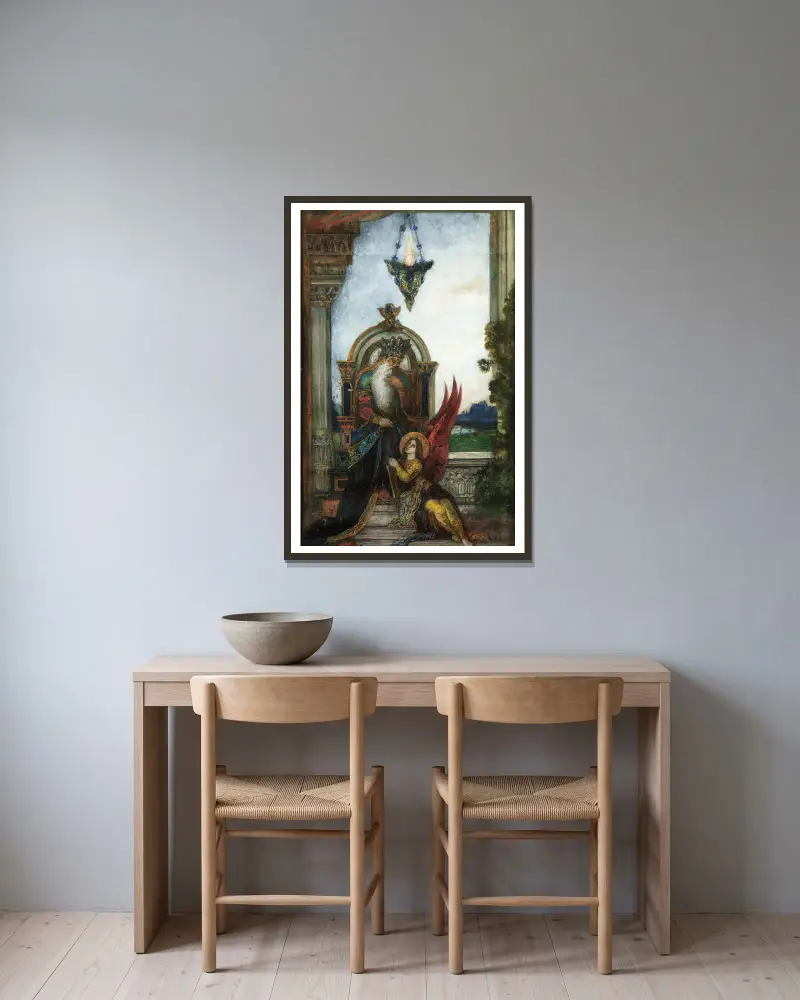 König David von Gustave Moreau gerahmt an einer Wand