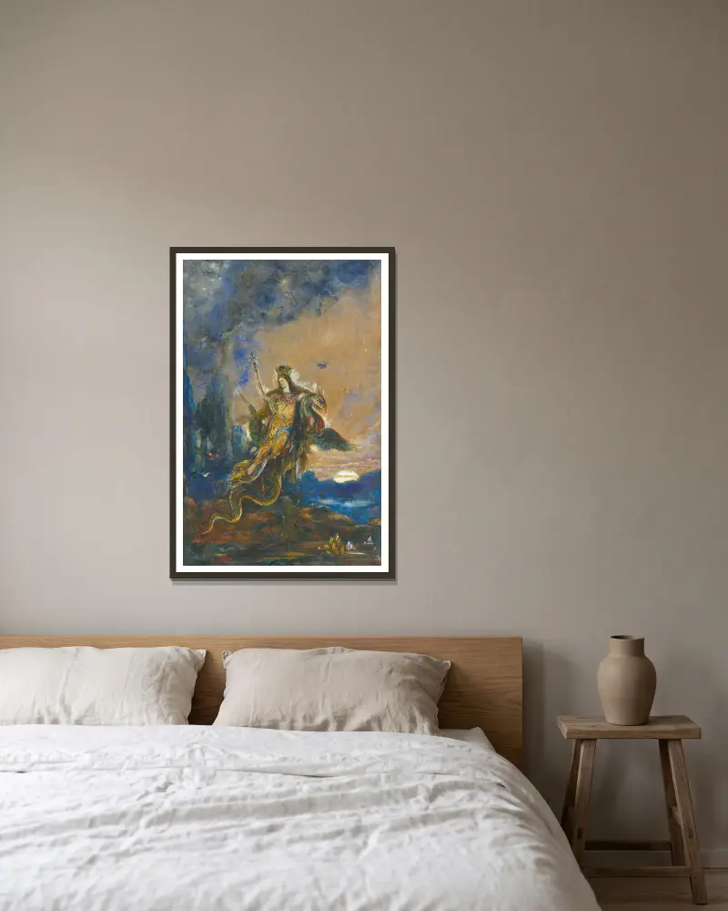 La Fée av Gustave Moreau inramad på en vägg