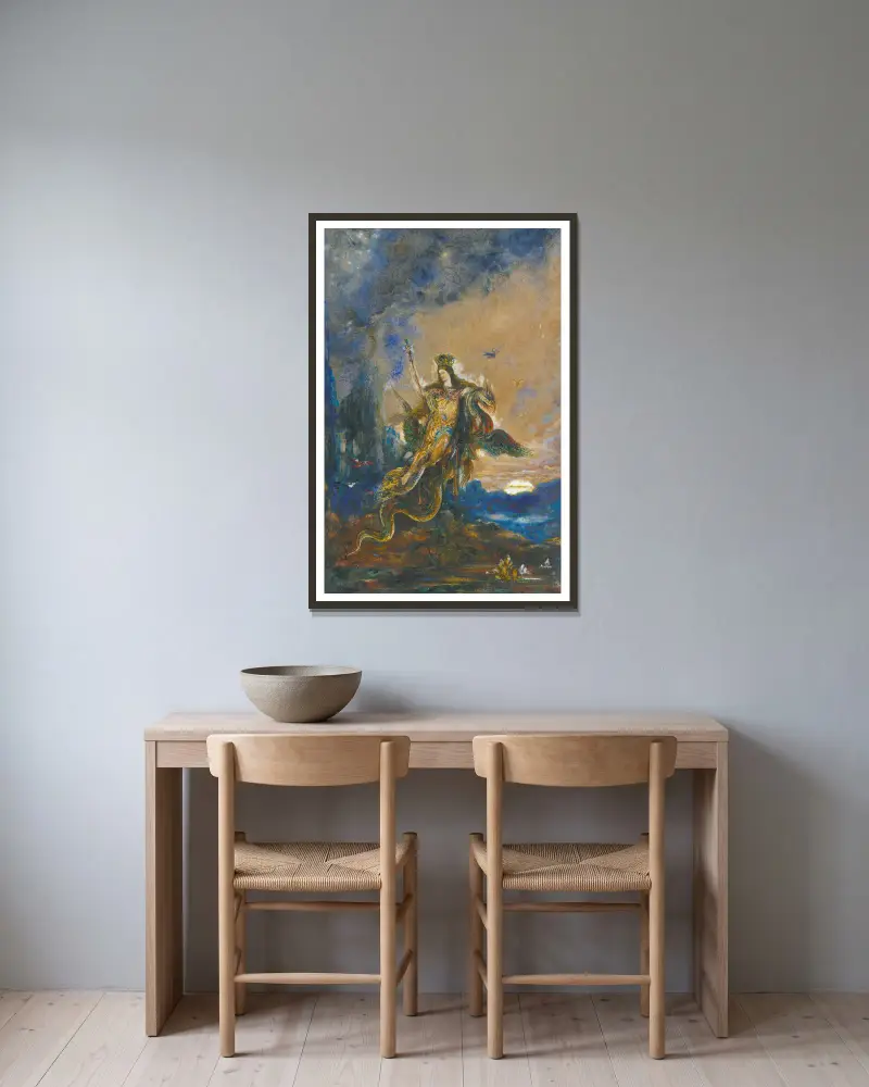 La Fée av Gustave Moreau inramad på en vägg