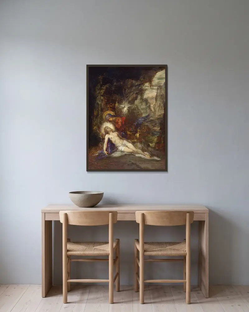 Pietà, Gustave Moreau v rámu na stěně