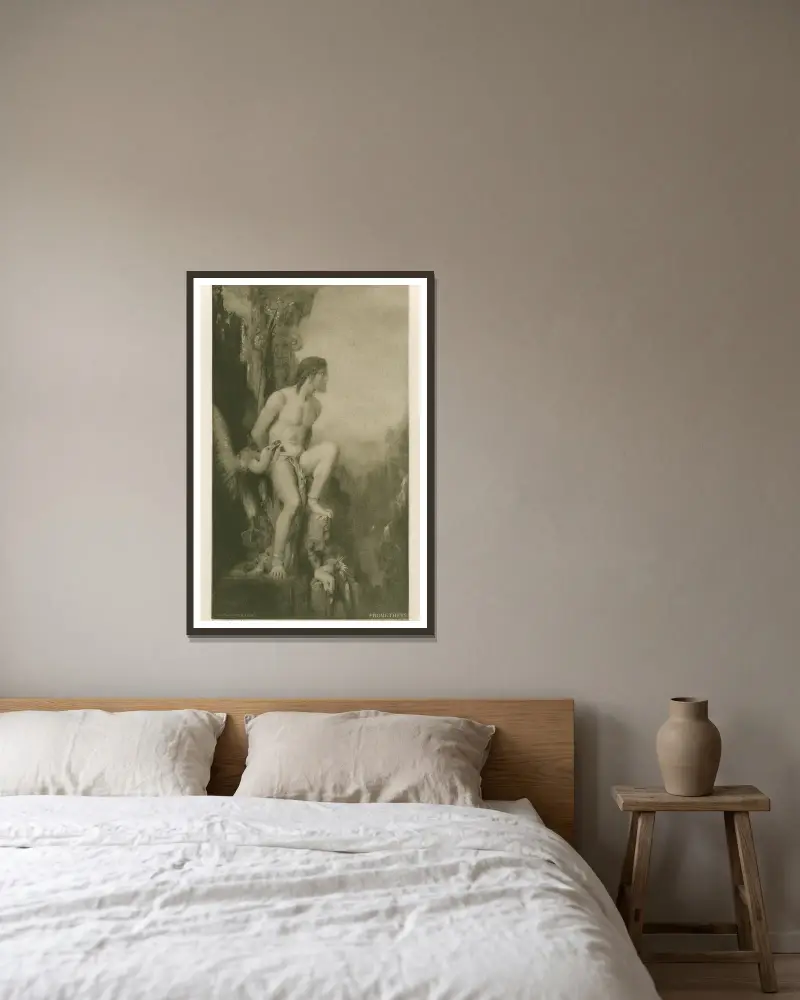 Prometheus von Gustave Moreau gerahmt an einer Wand