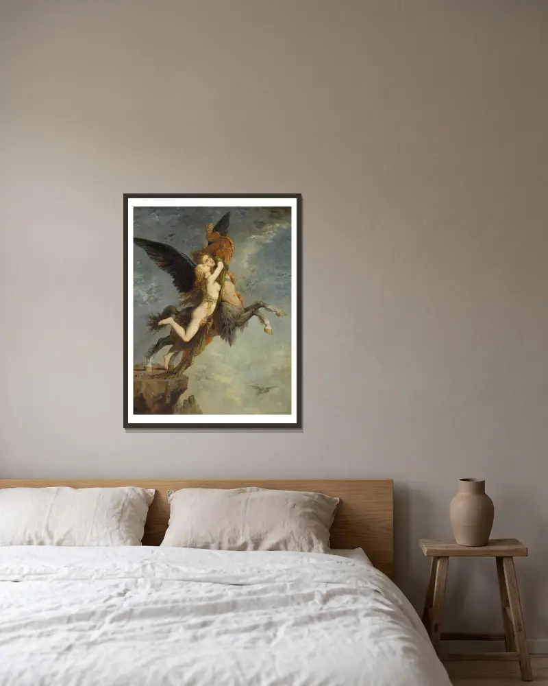 The Chimera av Gustave Moreau inramad på en vägg