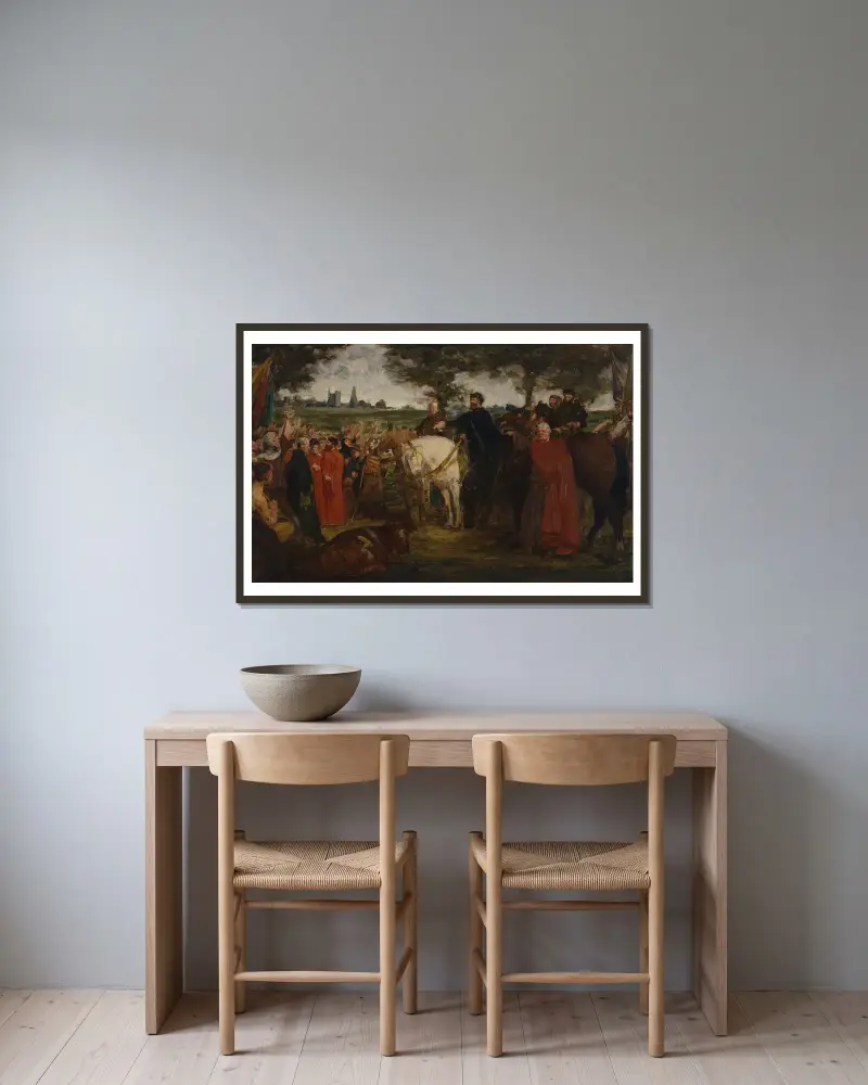 Jakob van Arteveldes förhärligande (studie), 1892 av Gustave Vanaise inramad på en vägg