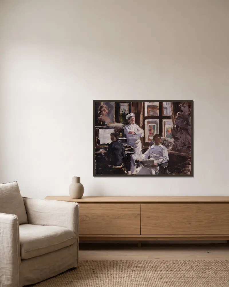 Die Konditoren oder die Brüder Vanaise (Studie) von Gustave Vanaise gerahmt an einer Wand