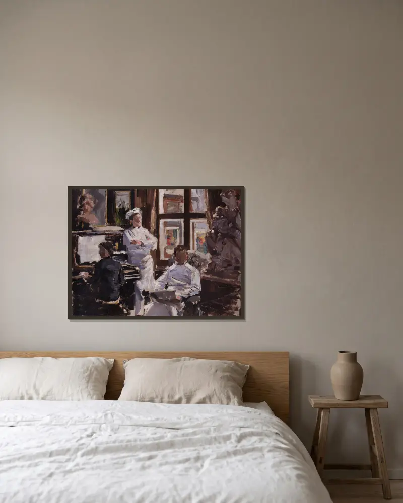 Die Konditoren oder die Brüder Vanaise (Studie) von Gustave Vanaise gerahmt an einer Wand