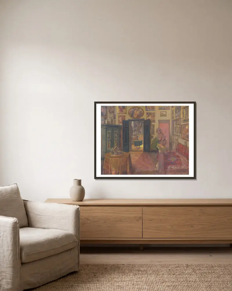 Atelier von Elemír Halász-Hradil gerahmt an einer Wand