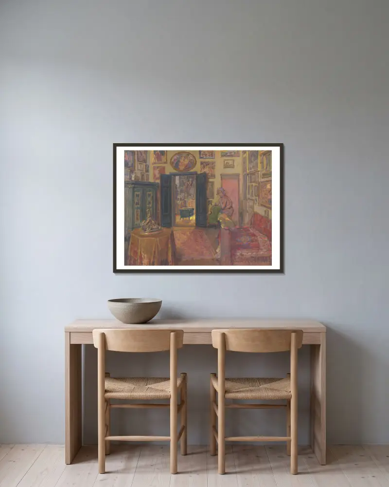 Atelier von Elemír Halász-Hradil gerahmt an einer Wand