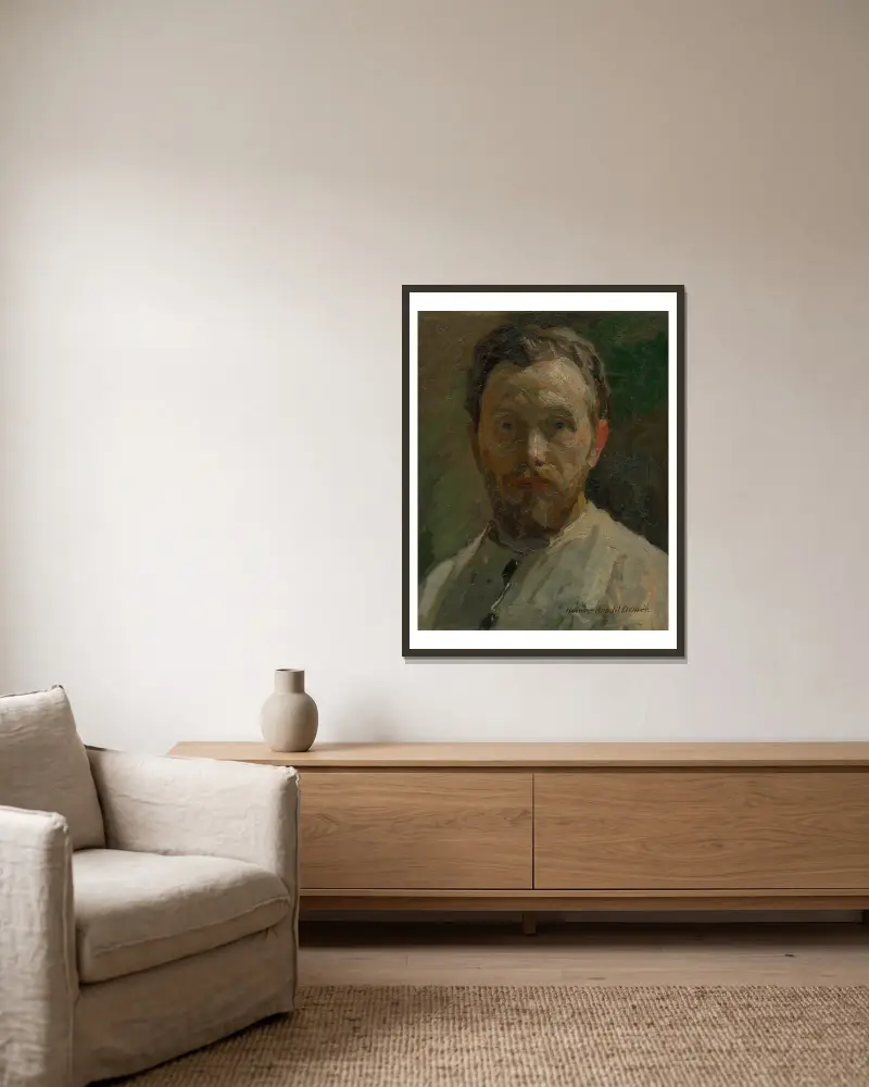 Autoportret, Elemír Halász-Hradil w ramie na ścianie