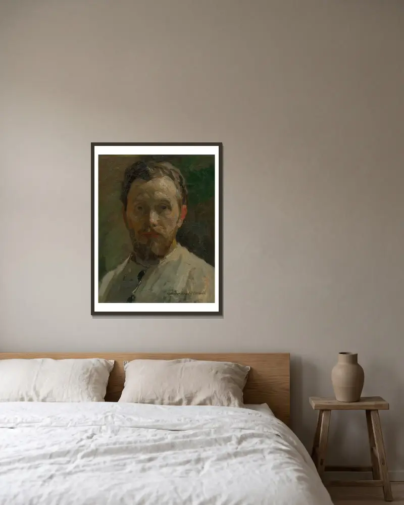 Autoportret, Elemír Halász-Hradil w ramie na ścianie